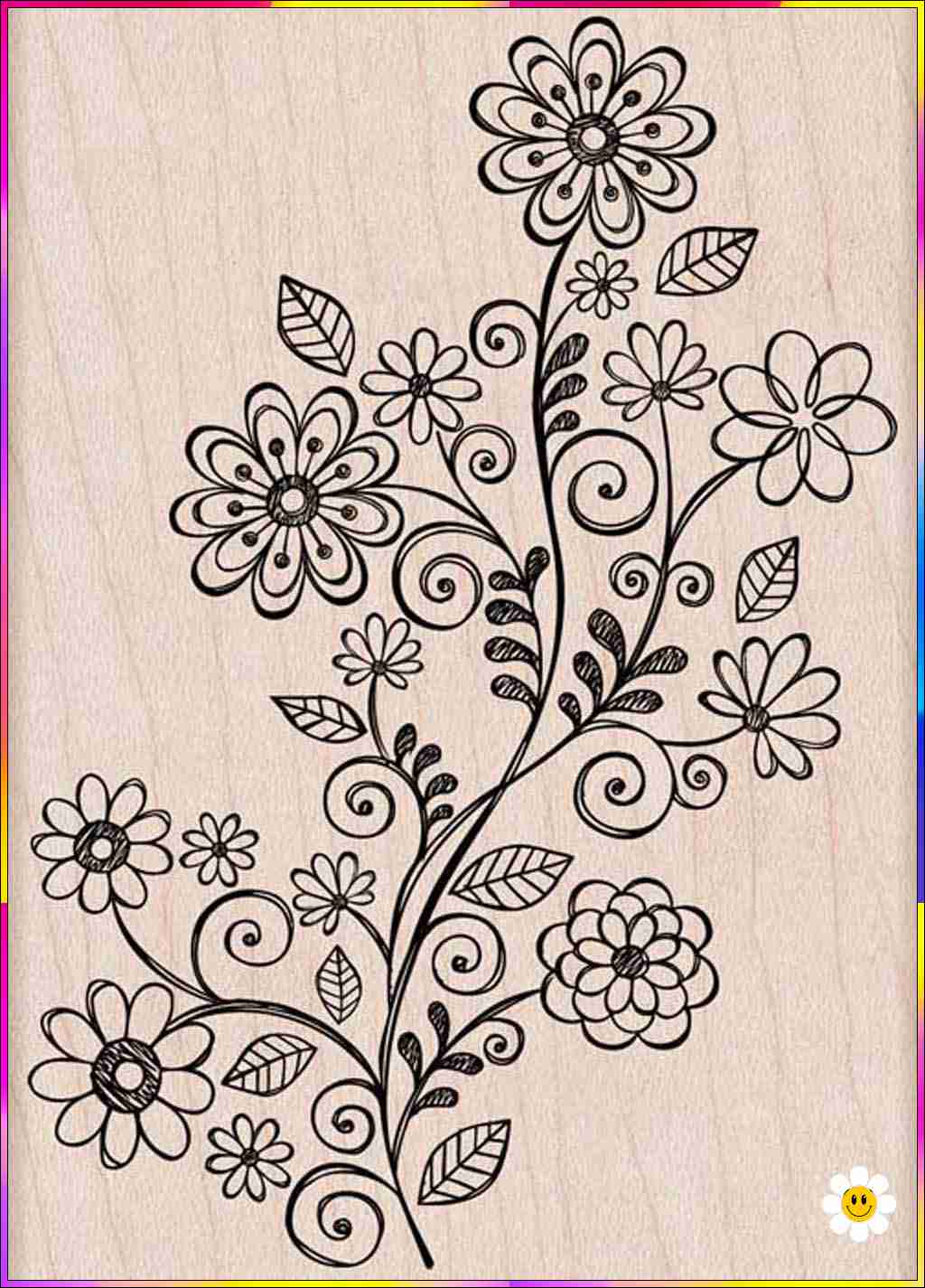 flower drawing for coloring
