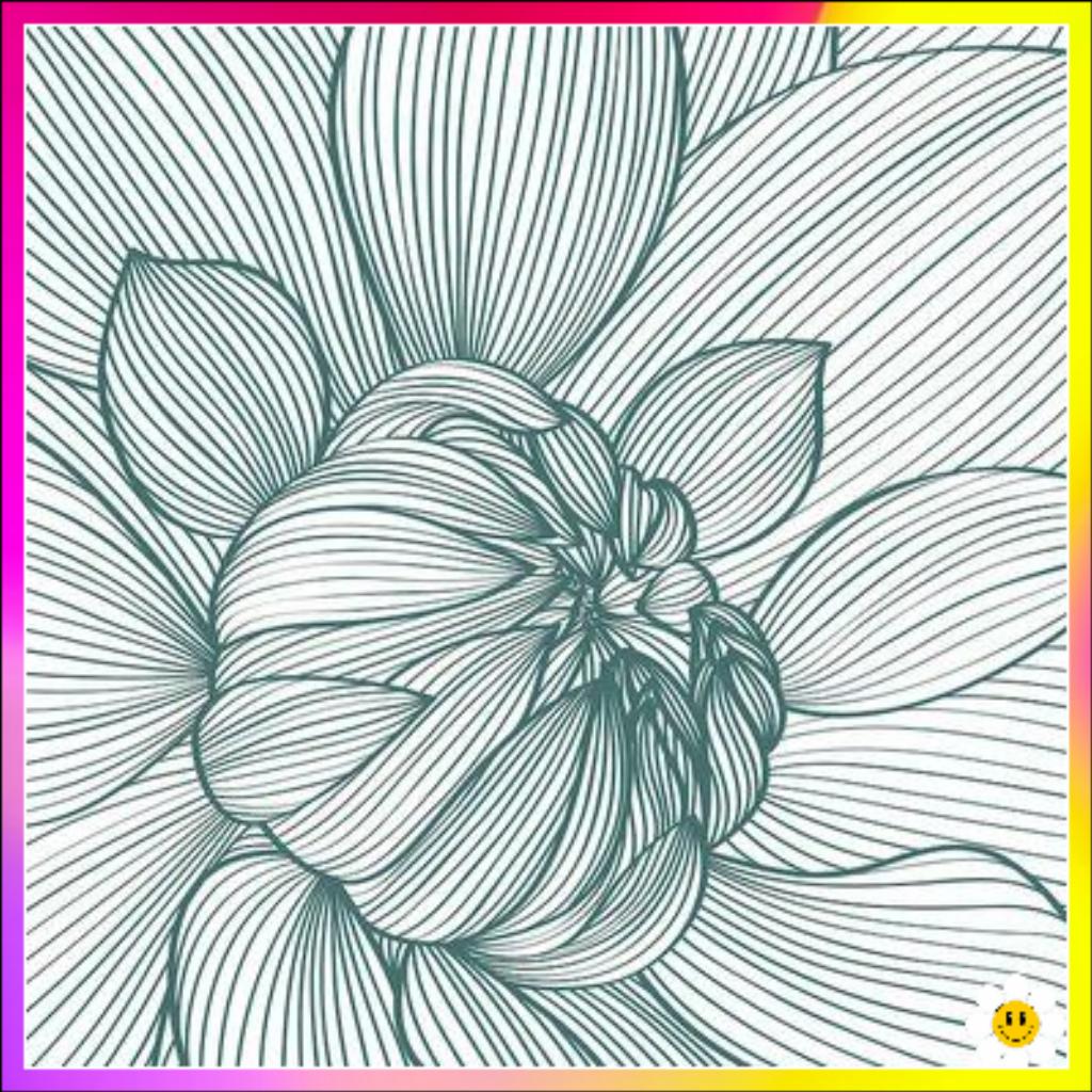 lines flower drawing