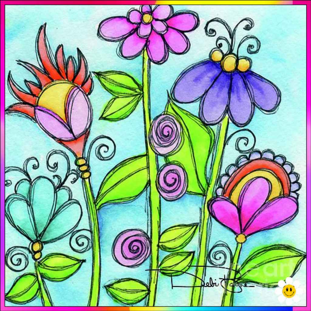flower drawing for kids