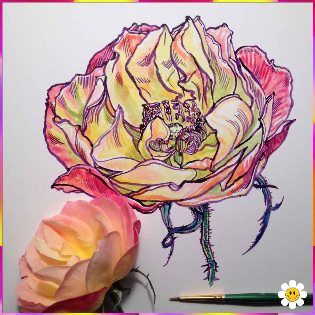 flower drawing realistic
