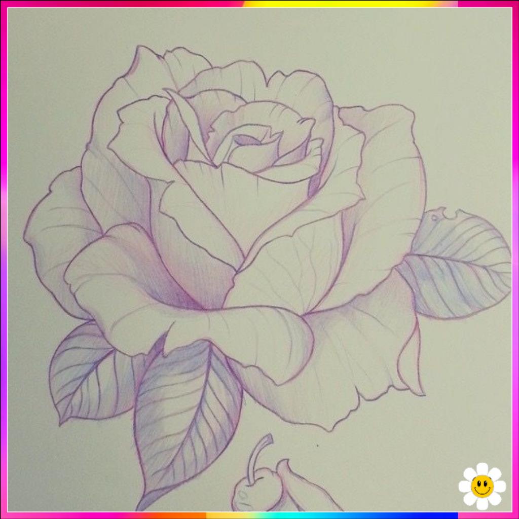 simple cool flower drawing
