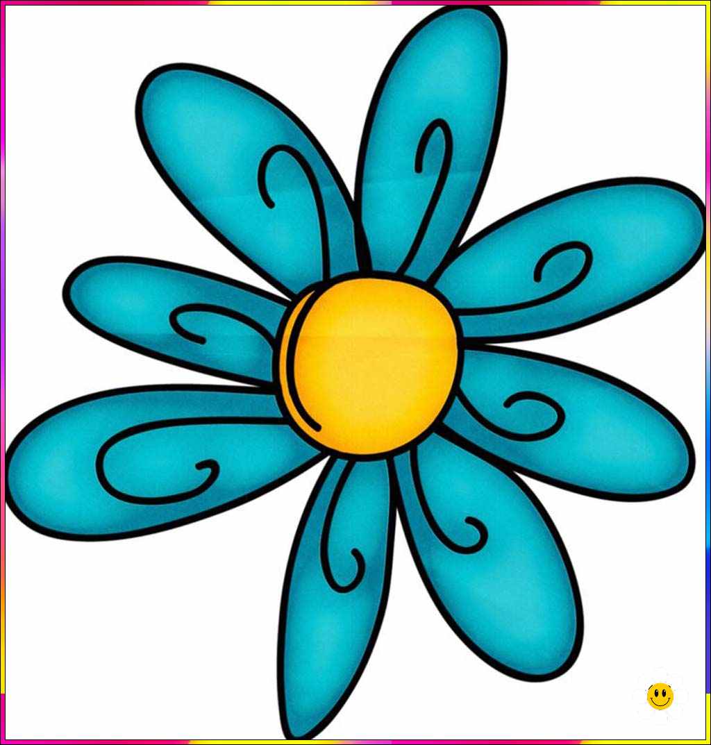 simple flower drawing colored
