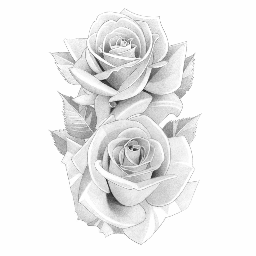 black and white flower line drawing
