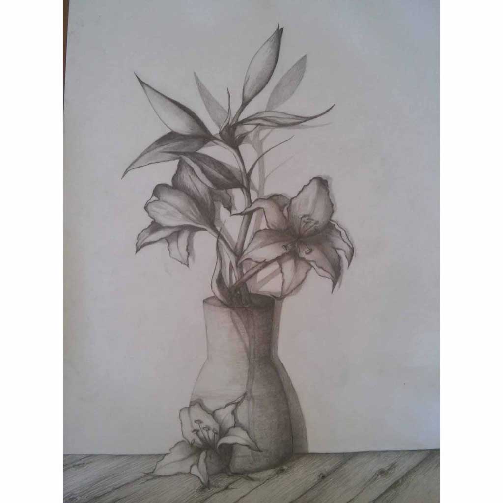 flower pot drawing photo