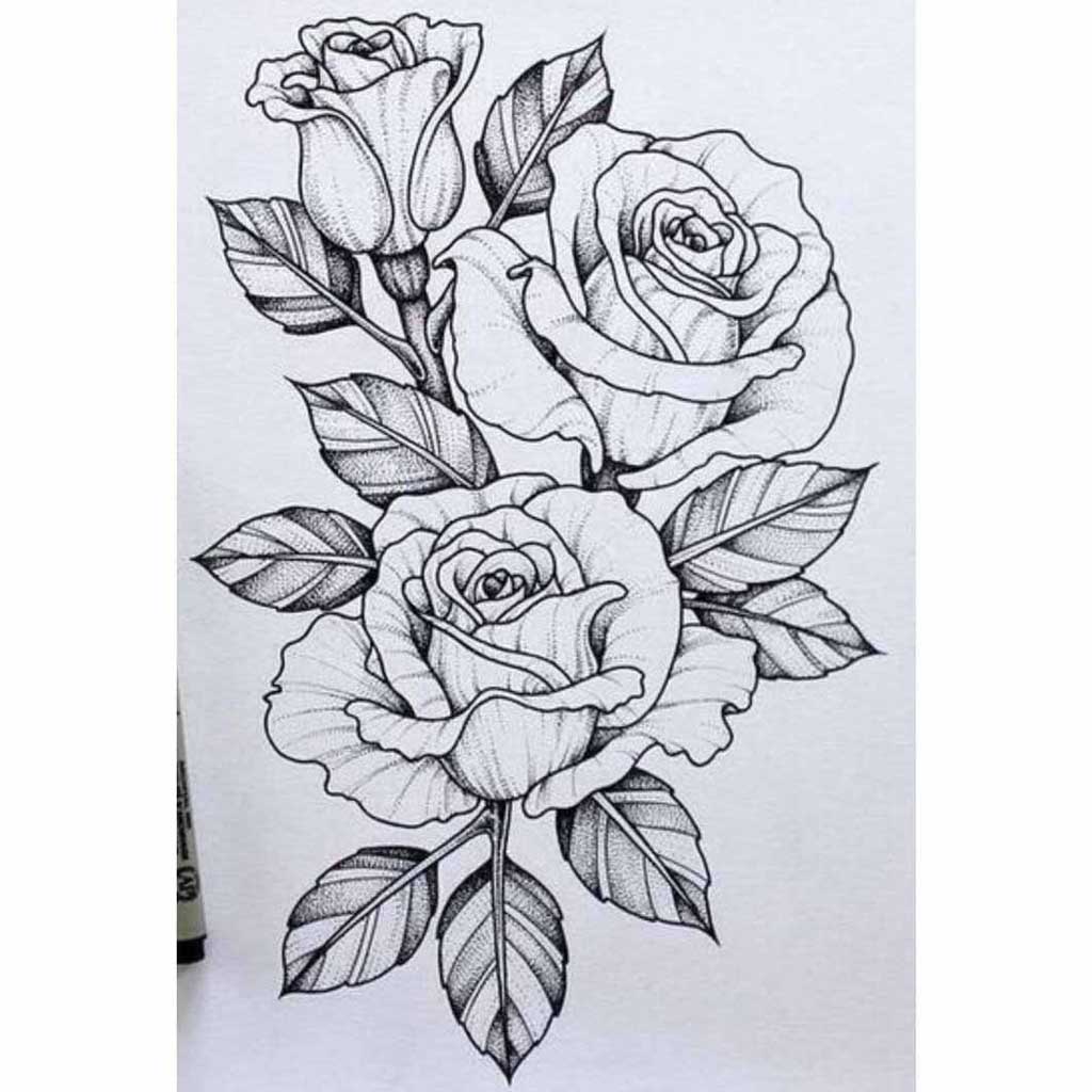 beautiful flower drawing black and white

