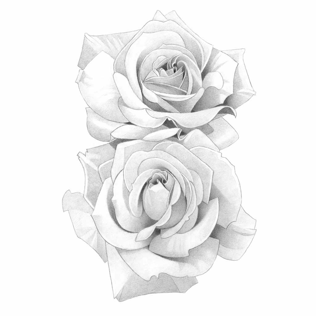 black and white drawings of flower
