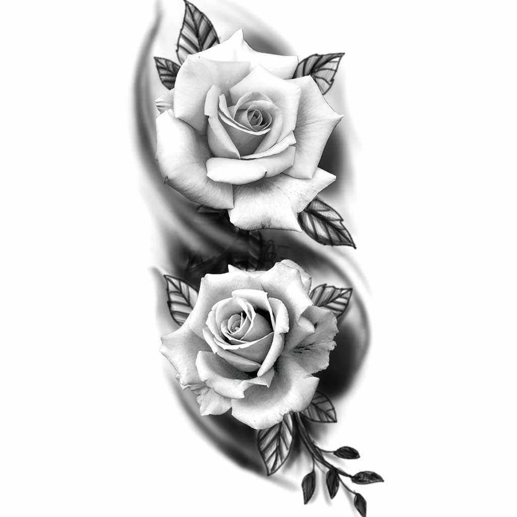 black and white drawing of flower
