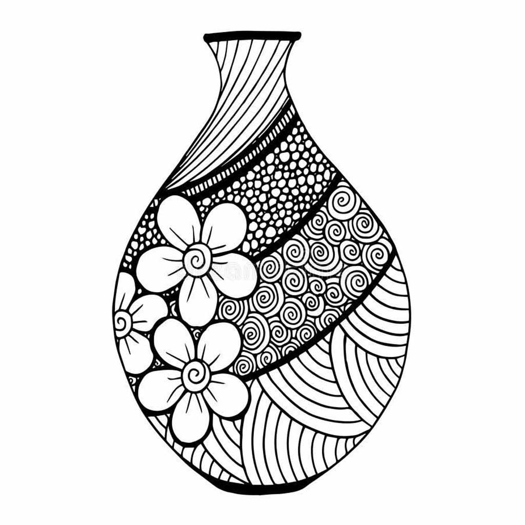 flower pot design drawing
