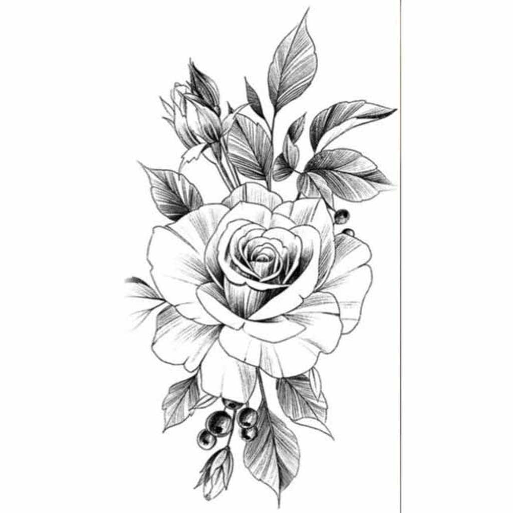 black and white flower drawing images
