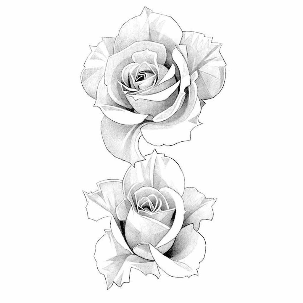 black and white flower drawing
