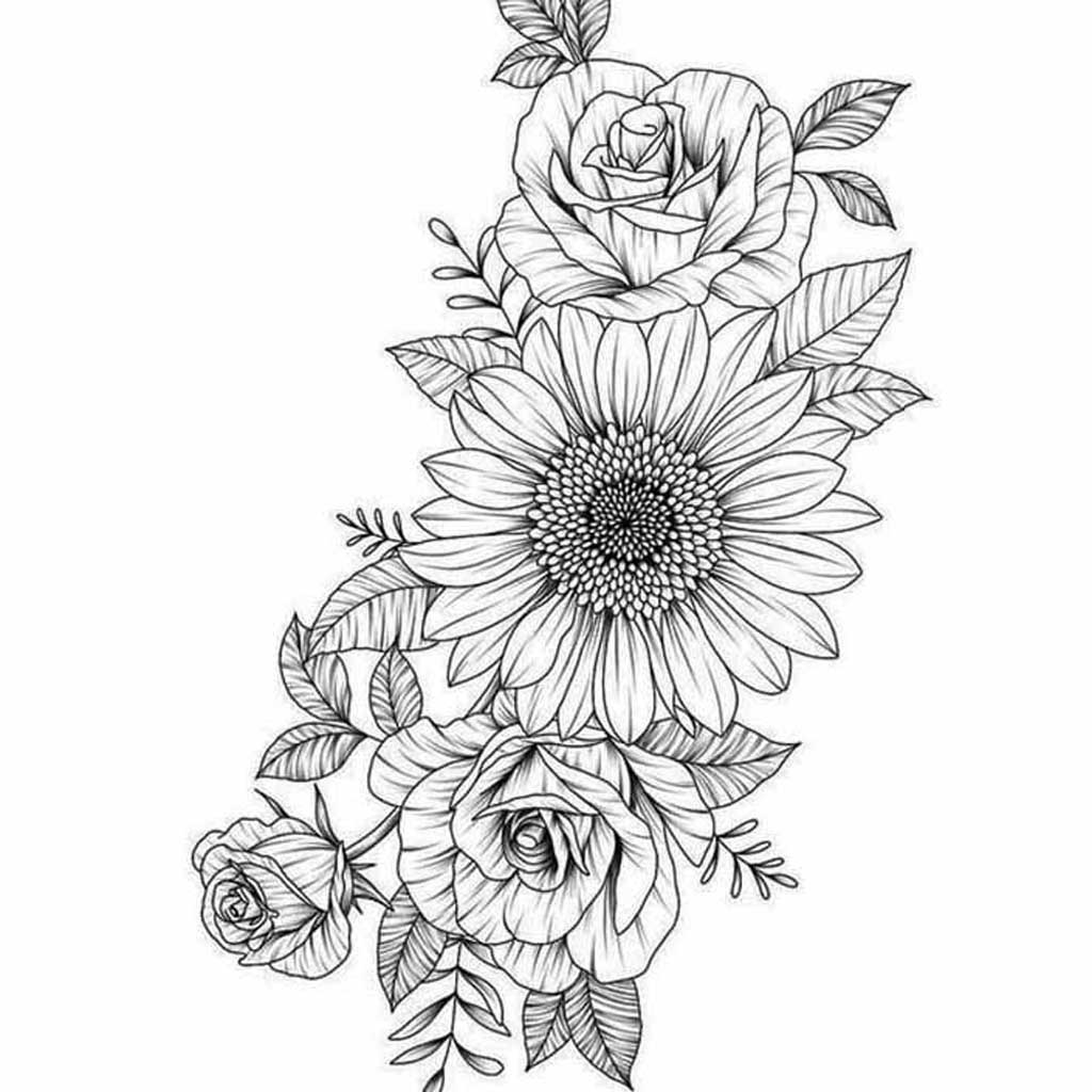 Black and White flower Drawings
