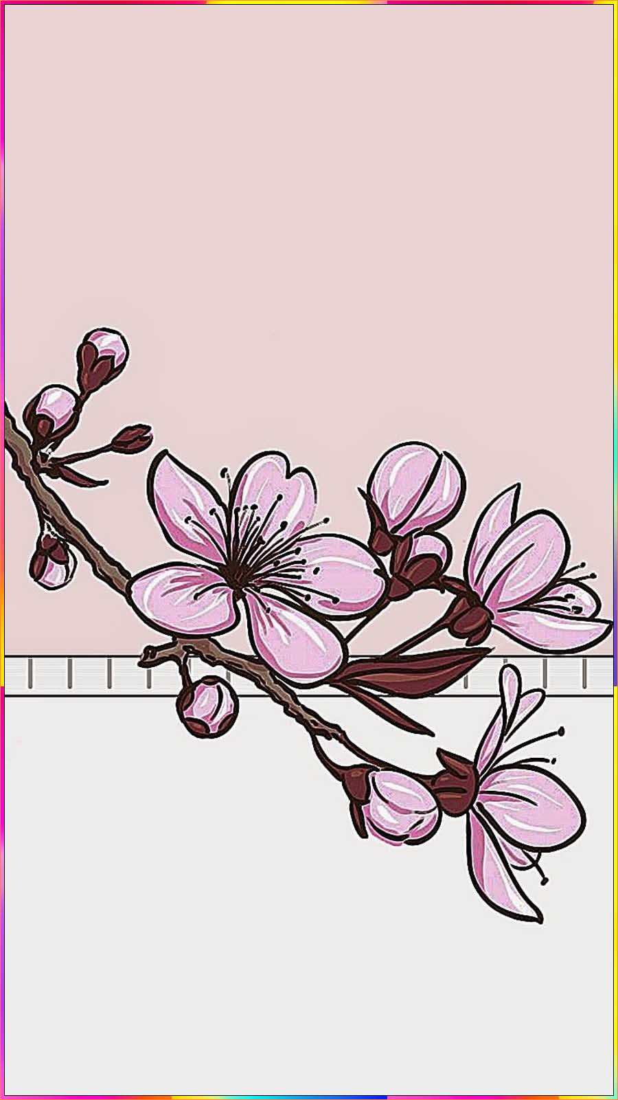 cherry blossom drawing outline