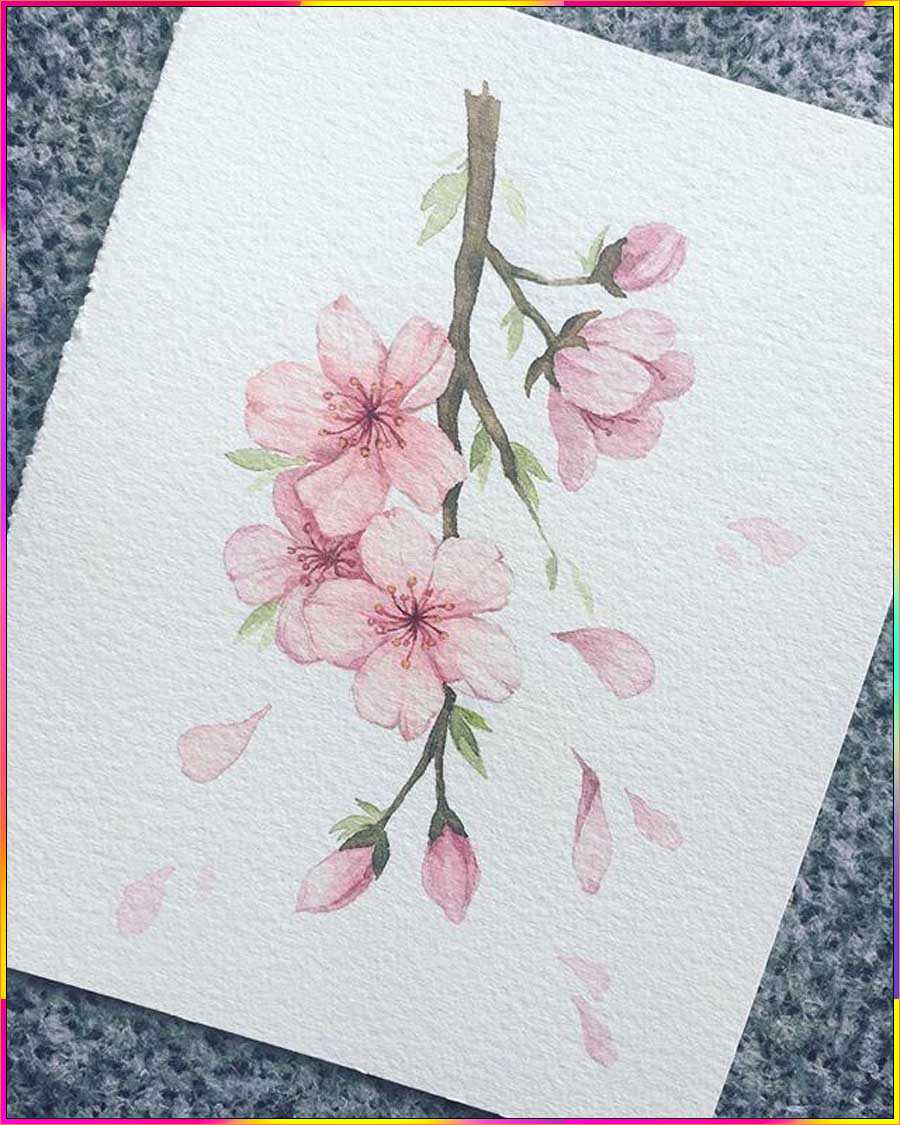 cherry blossom easy drawing
