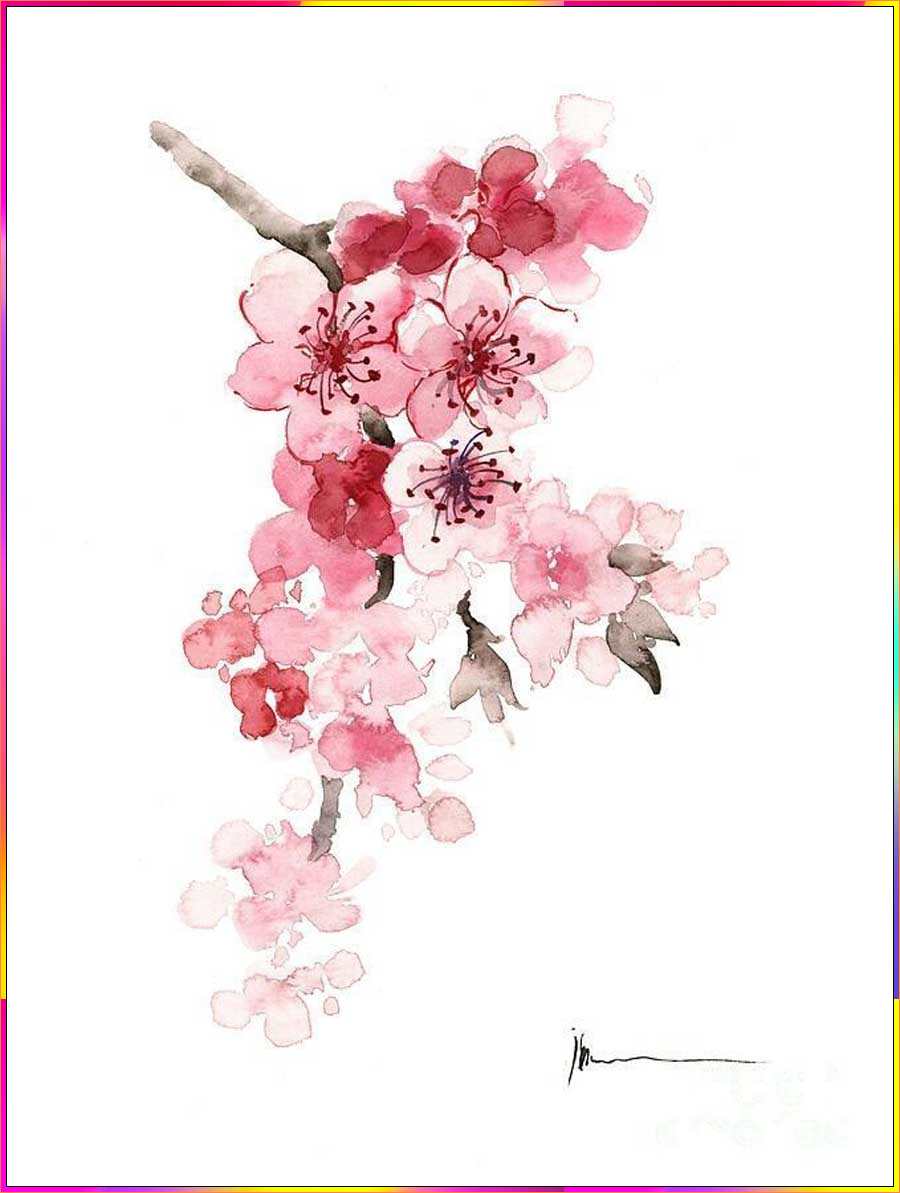 cherry blossom drawing easy